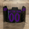 Baltimore Ravens Custom Name & Number Full Size Football Helmet Visor Shield Black Dark Tint w/ Clips - PURPLE
