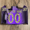 Baltimore Ravens Custom Name & Number Full Size Football Helmet Visor Shield Purple Iridium Mirror w/ Clips - CAMO