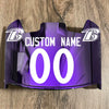 Baltimore Ravens Custom Name & Number Full Size Football Helmet Visor Shield Purple Iridium Mirror w/ Clips - WHITE