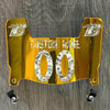 Baltimore Ravens Custom Name & Number Mini Football Helmet Visor Shield Gold Chrome Mirror w/ Clips - MONEY PRINT