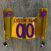 Baltimore Ravens Custom Name & Number Mini Football Helmet Visor Shield Gold Chrome Mirror w/ Clips - PURPLE