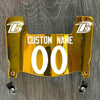 Baltimore Ravens Custom Name & Number Mini Football Helmet Visor Shield Gold Chrome Mirror w/ Clips - WHITE