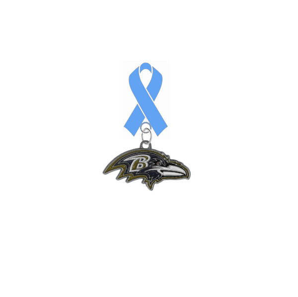 Baltimore Ravens NFL Prostate Cancer Awareness / Fathers Day Light Blue Ribbon Lapel Pin