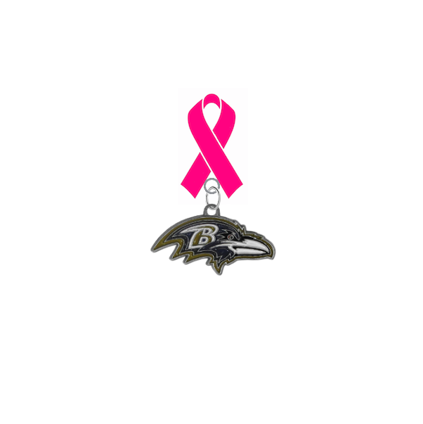 Baltimore Ravens NFL Breast Cancer Awareness / Mothers Day Pink Ribbon Lapel Pin