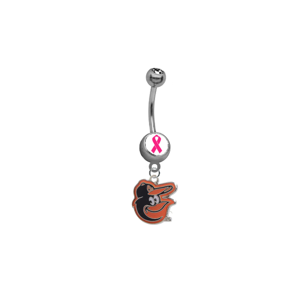 Baltimore Orioles Mascot Breast Cancer Awareness Belly Button Navel Ring