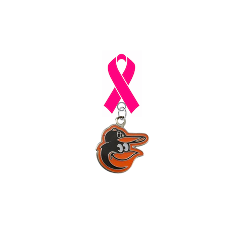 Baltimore Orioles Mascot Logo MLB Breast Cancer Awareness / Mothers Day Pink Ribbon Lapel Pin