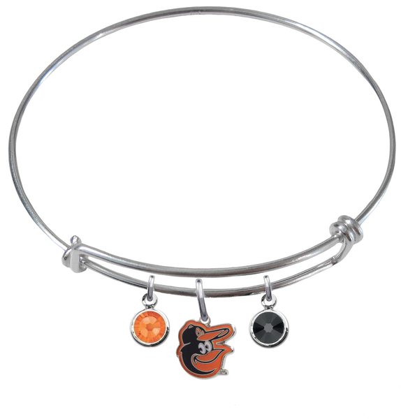Baltimore Orioles Mascot MLB Expandable Wire Bangle Charm Bracelet
