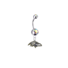 Auora Borealis Baltimore Ravens Silver Clear Swarovski Belly Button Navel Ring - Customize Gem Colors