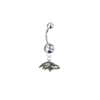 Baltimore Ravens Silver Clear Swarovski Belly Button Navel Ring - Customize Gem Colors