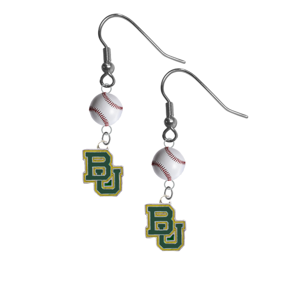 Baylor Bears NCAA Baseball Dangle Earrings