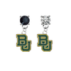 Baylor Bears BLACK & CLEAR Swarovski Crystal Stud Rhinestone Earrings