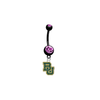 Baylor Bears BLACK w/ PINK GEM College Belly Button Navel Ring