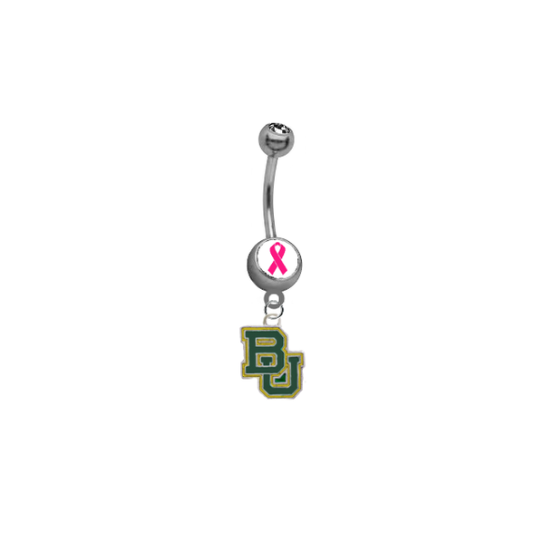 Baylor Bears Breast Cancer Awareness Belly Button Navel Ring