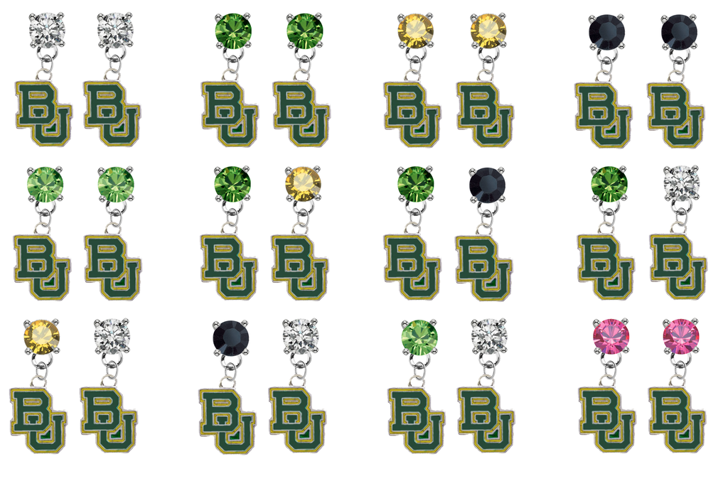 Baylor Bears NCAA Swarovski Crystal Stud Rhinestone Earrings