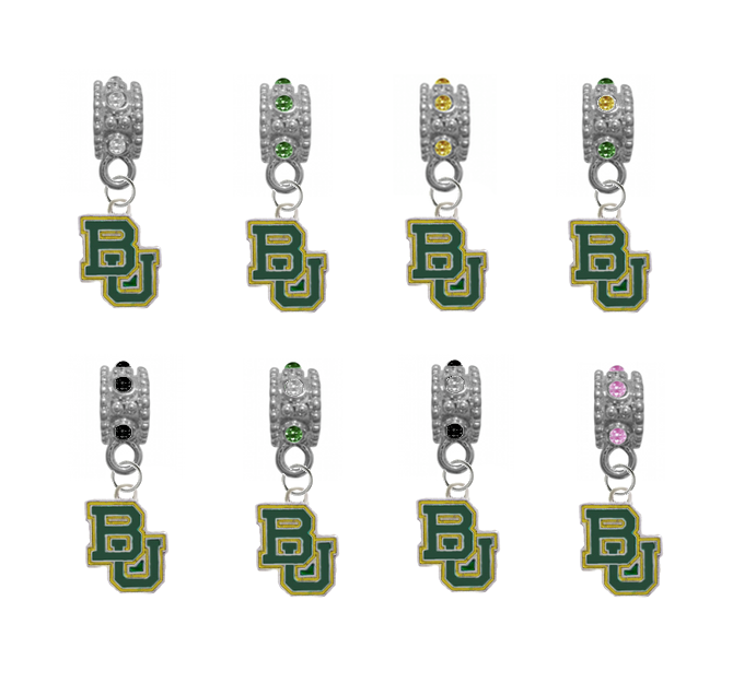 Baylor Bears NCAA Crystal Rhinestone European Bracelet Charm