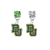 Baylor Bears LIME GREEN & CLEAR Swarovski Crystal Stud Rhinestone Earrings