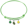 Baylor Bears NCAA Lime Green Expandable Wire Bangle Charm Bracelet