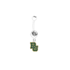 Baylor Bears WHITE College Belly Button Navel Ring
