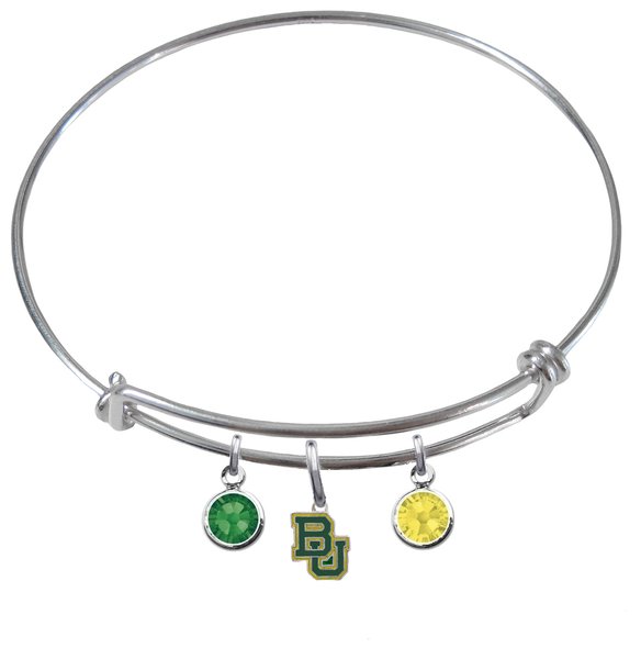 Baylor Bears NCAA Expandable Wire Bangle Charm Bracelet