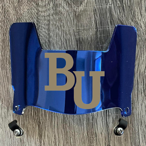 Bethal Royals Mini Football Helmet Visor Shield Blue Chrome Mirror w/ Clips