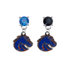 Boise State Broncos 2 BLUE & BLACK Swarovski Crystal Stud Rhinestone Earrings
