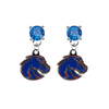 Boise State Broncos 2 BLUE Swarovski Crystal Stud Rhinestone Earrings
