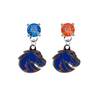 Boise State Broncos 2 BLUE & ORANGE Swarovski Crystal Stud Rhinestone Earrings