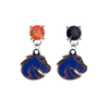 Boise State Broncos 2 ORANGE & BLACK Swarovski Crystal Stud Rhinestone Earrings