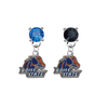 Boise State Broncos BLUE & BLACK Swarovski Crystal Stud Rhinestone Earrings