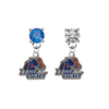 Boise State Broncos BLUE & CLEAR Swarovski Crystal Stud Rhinestone Earrings