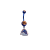 Boise State Broncos BLUE w/ ORANGE GEM College Belly Button Navel Ring