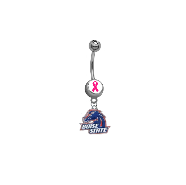 Boise State Broncos Breast Cancer Awareness Belly Button Navel Ring