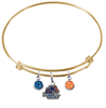 Boise State Broncos Gold Expandable Wire Bangle Charm Bracelet
