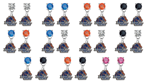 Boise State Broncos NCAA Swarovski Crystal Stud Rhinestone Earrings