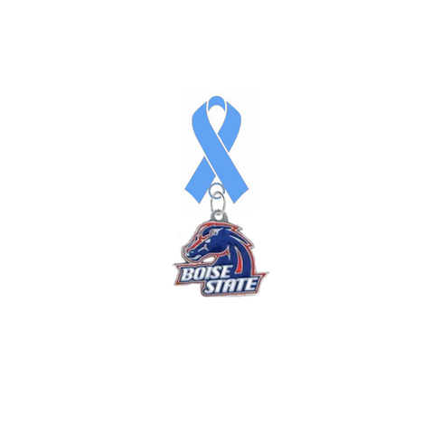 Boise State Broncos Prostate Cancer Awareness / Fathers Day Light Blue Ribbon Lapel Pin