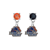 Boise State Broncos ORANGE & BLACK Swarovski Crystal Stud Rhinestone Earrings
