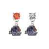Boise State Broncos ORANGE & CLEAR Swarovski Crystal Stud Rhinestone Earrings