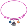 Boise State Broncos Pink Expandable Wire Bangle Charm Bracelet