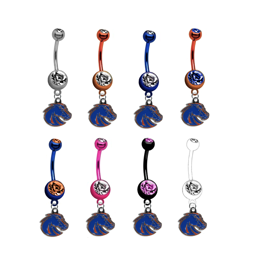 Boise State Broncos Style 2 NCAA College Belly Button Navel Ring - Pick Your Color