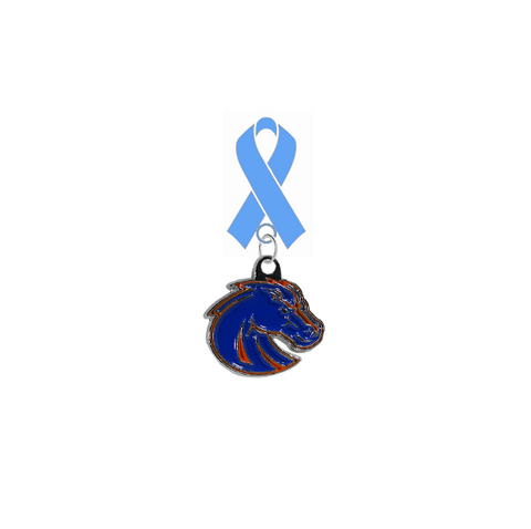 Boise State Broncos Style 2 Prostate Cancer Awareness / Fathers Day Light Blue Ribbon Lapel Pin