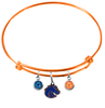 Boise State Broncos Style 2 Orange Expandable Wire Bangle Charm Bracelet