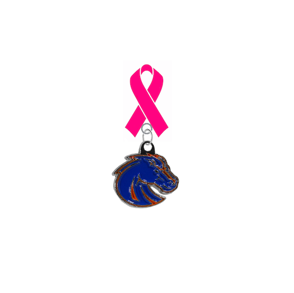 Boise State Broncos Style 2 Breast Cancer Awareness / Mothers Day Pink Ribbon Lapel Pin
