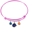 Boise State Broncos Style 2 Pink Expandable Wire Bangle Charm Bracelet