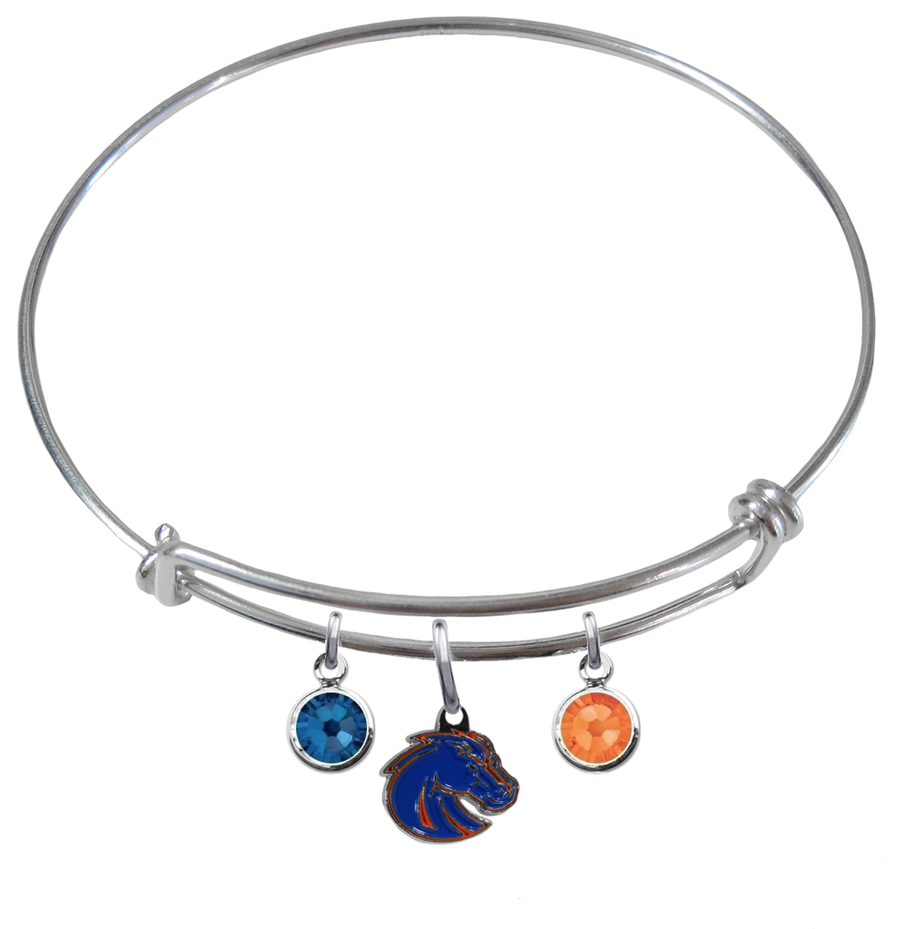 Boise State Broncos Style 2 NCAA Expandable Wire Bangle Charm Bracelet