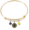 Boston Bruins Color Edition GOLD Expandable Wire Bangle Charm Bracelet