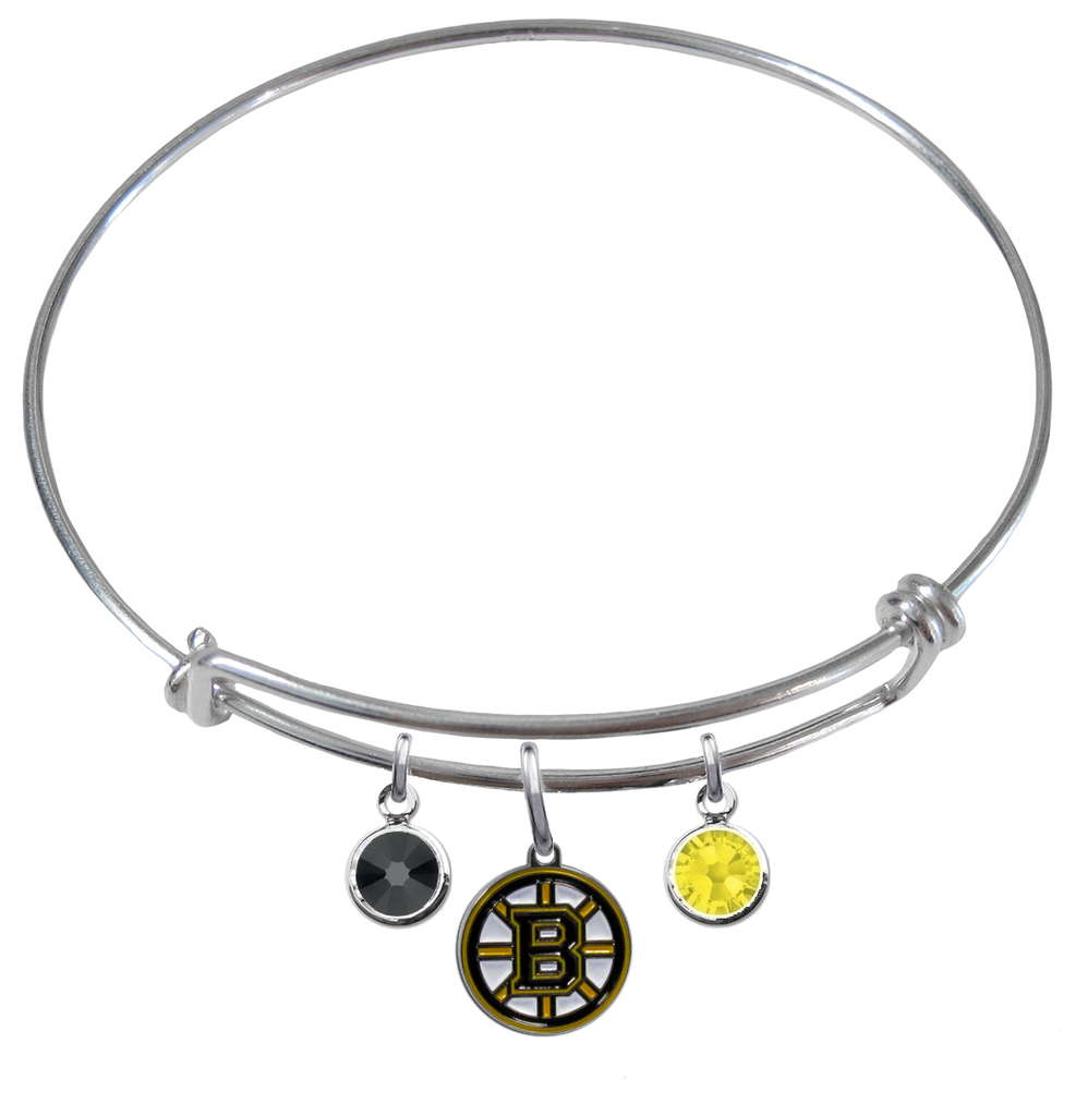 Boston Bruins NHL Expandable Wire Bangle Charm Bracelet