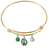 Boston Celtics GOLD Color Edition Expandable Wire Bangle Charm Bracelet