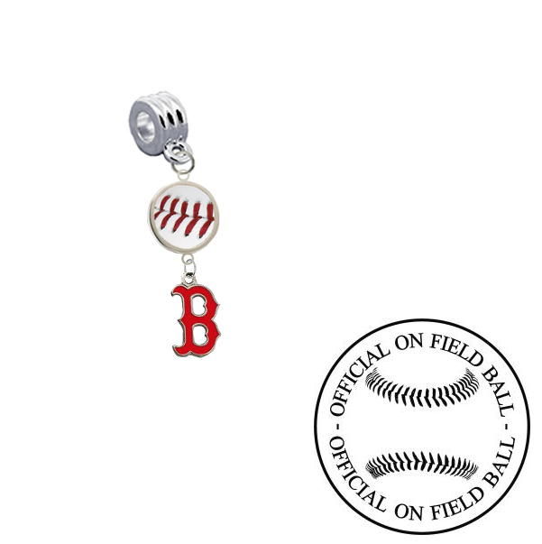 Boston Red Sox B Logo On Field Baseball Universal European Bracelet Charm (Pandora Compatible)