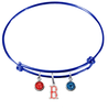 Boston Red Sox B Logo Blue MLB Expandable Wire Bangle Charm Bracelet