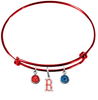 Boston Red Sox B Logo Red MLB Expandable Wire Bangle Charm Bracelet